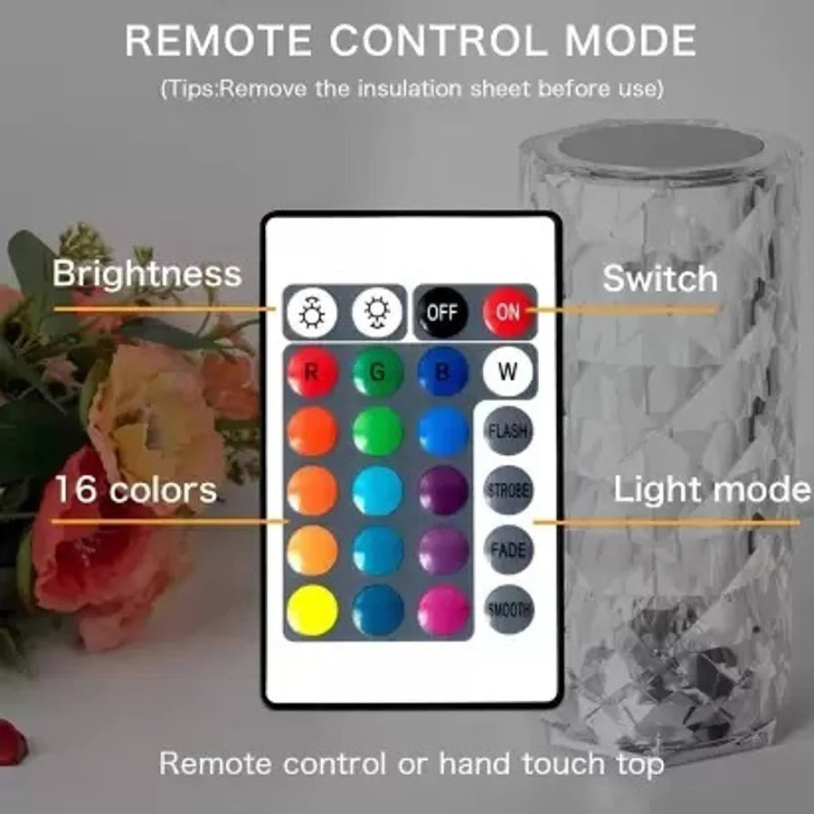 BSVR Crystal Diamond Night Light -16 Color RGB Smart Sensor Light